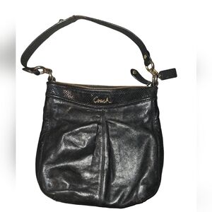 Coach Ashley Black Leather Shoulder Bag